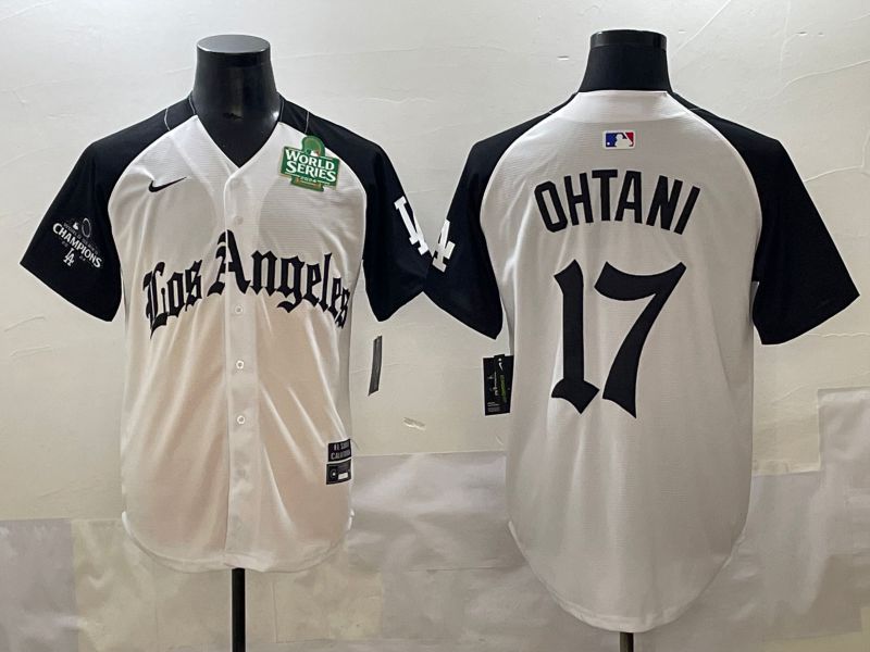 Men 2025 Los Angeles Dodgers #17 Ohtani White black Five generations Joint Name Nike MLB Jersey style 5263->los angeles dodgers->MLB Jersey
